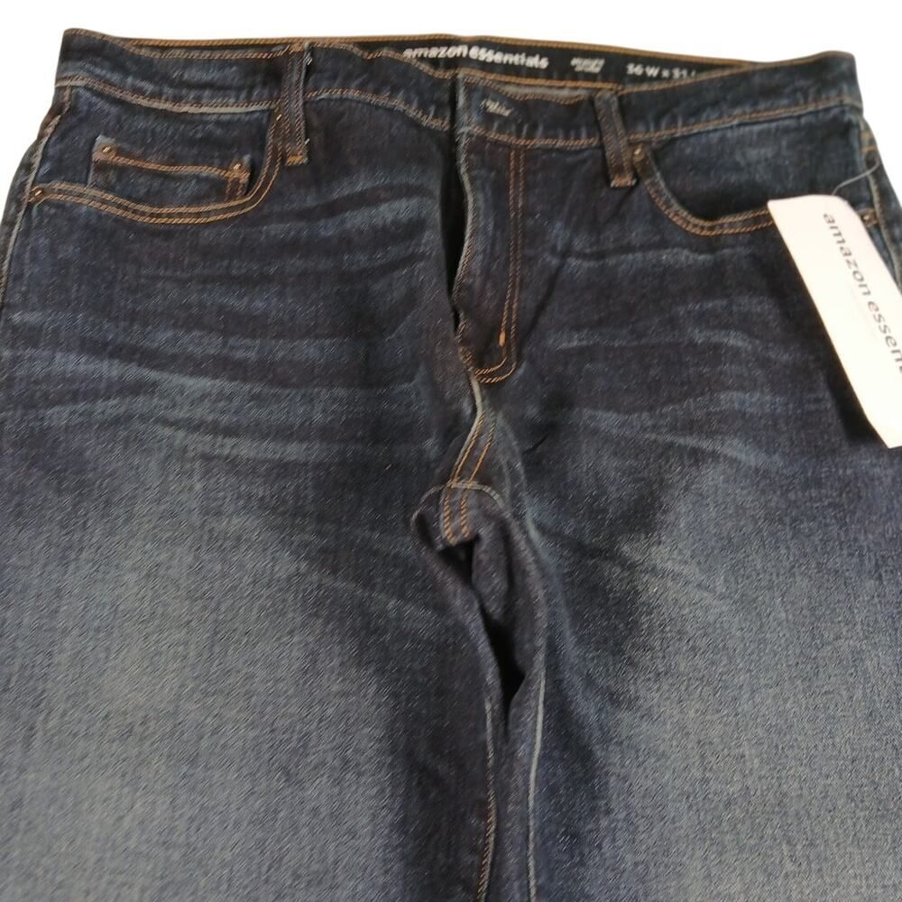 Amazon Essentials Men's New Dark Blue Boot Cut Jeans - 36x31